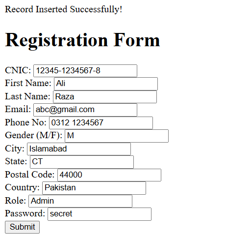 Output Screenshot 1